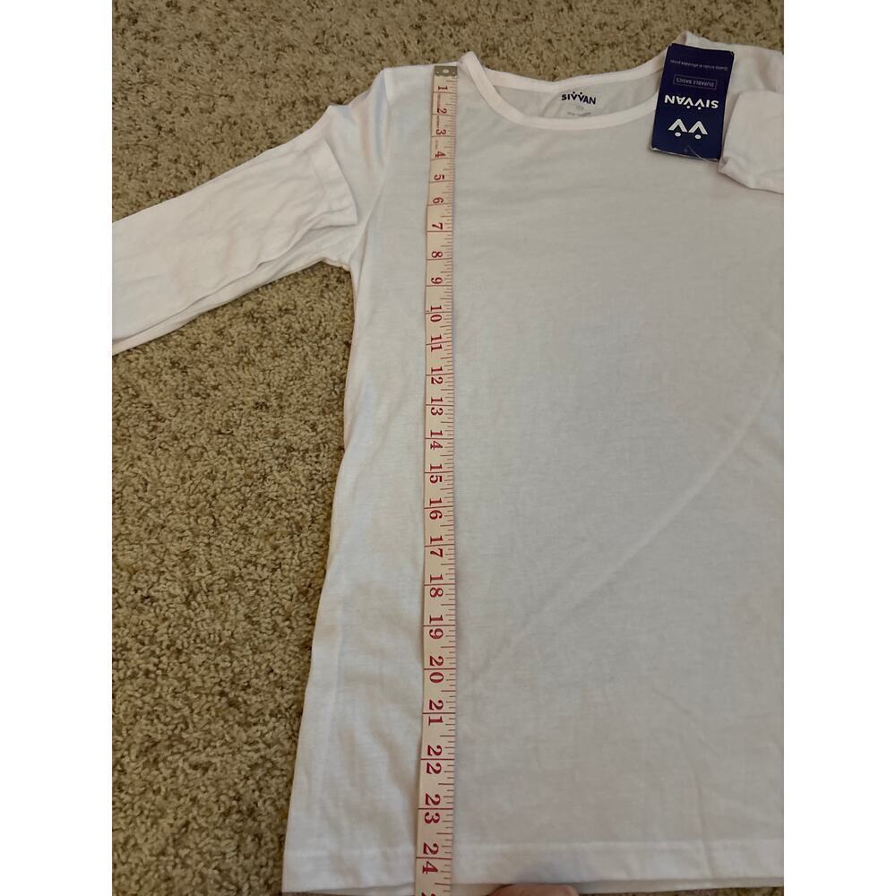 Sivvan Long Sleeved Tshirt Classic Fit White Women's Size S NEW - Picture 7 of 7
